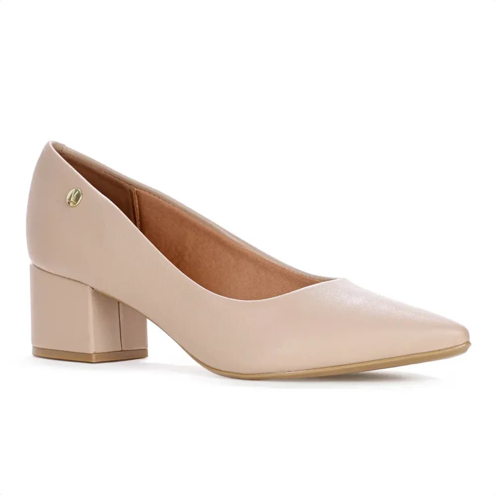 Scarpin Feminino Vizzano Confortável Salto Bloco Bico Fino