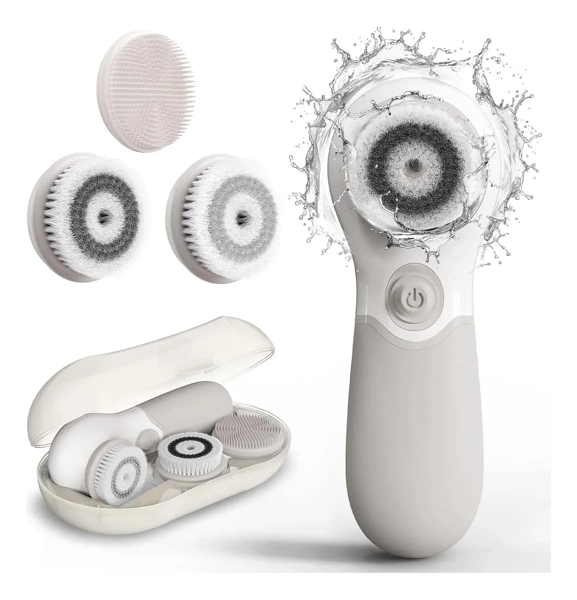 Escova de Limpeza Facial Elétrica Basike 3 em 1 para Esfoliação e Massagem