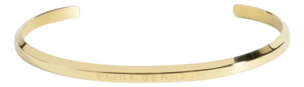 Pulseira Bracelete Dourado Saint Germain Aço Inoxidável