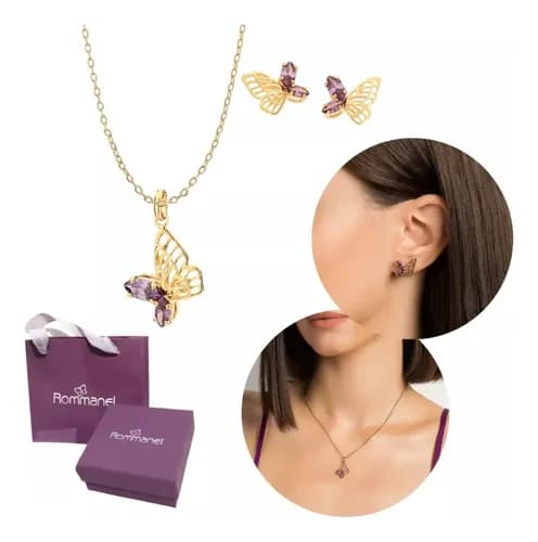 Conjunto Rommanel para Festa Zircônia Elegante
