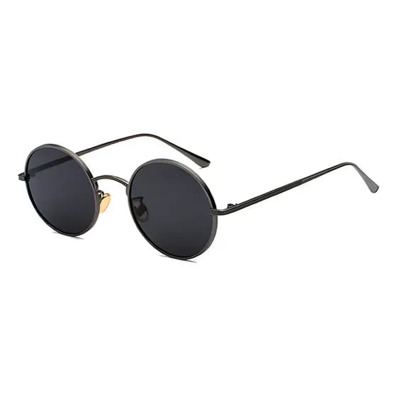 Óculos de Sol Bulier Modas Redondo John Lennon Preto Unissex